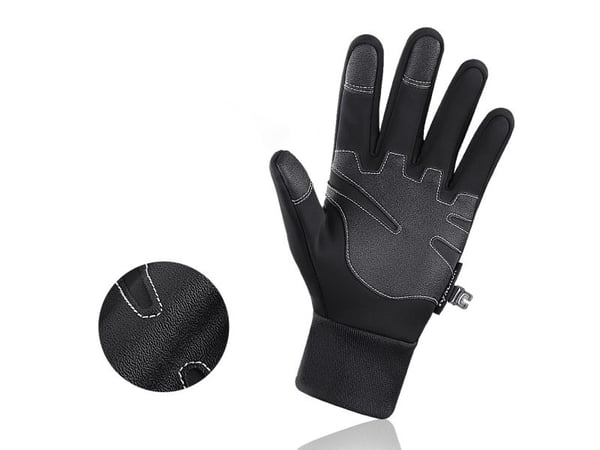 Isolerte anti-slip sportstelefonhansker (størrelse XL) - svart