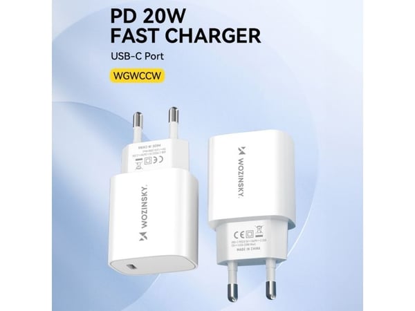Wozinsky nettlader WGWCCW 20W USB-C - hvit