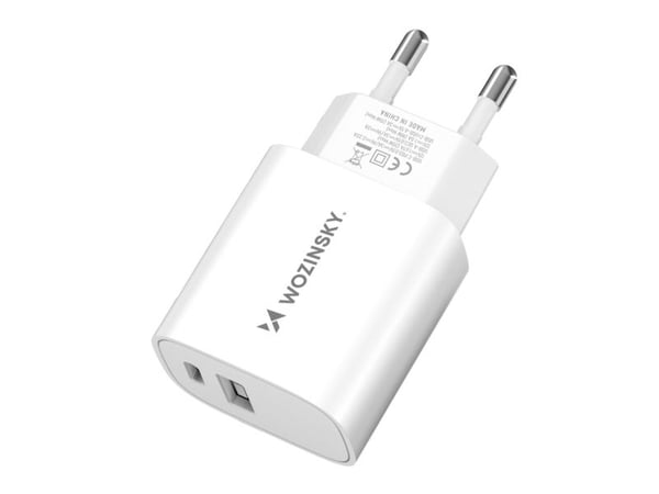 Wozinsky nettlader WGWCW USB-A USB-C 20W - hvit
