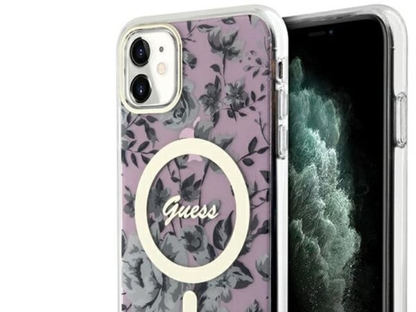 Guess GUHMN61HCFWSP iPhone 11 / Xr 6.1" pink/pink hardcase Flower MagSafe Guess GUHMN61HCFWSP iPhone 11 / Xr 6.1" pink/pink hardcase Flower MagSafe