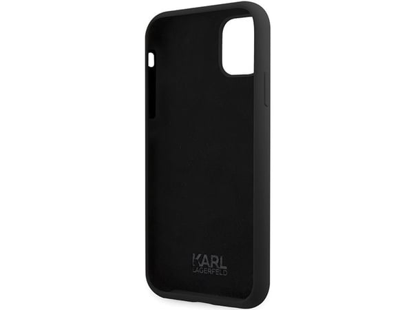 Karl Lagerfeld KLHCN61SKSVGK hårdskal i silikon signatur till iPhone 11 / XR 6,1" - svart/svart