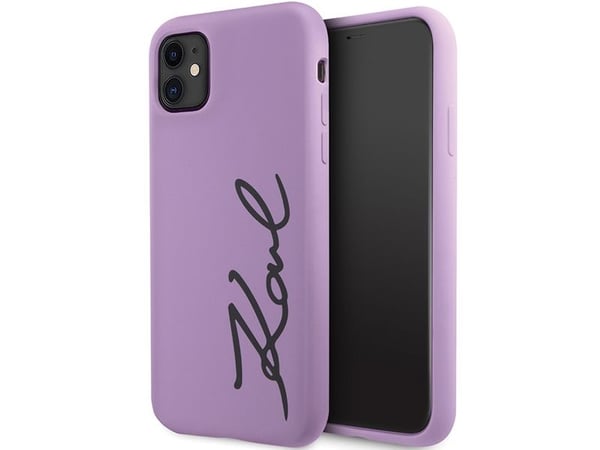 Karl Lagerfeld KLHCN61SKSVGU iPhone 11 / Xr 6,1" hårt skal - lila/lila Silicone Signature