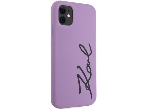 Karl Lagerfeld KLHCN61SKSVGU iPhone 11 / Xr 6,1" hårt skal - lila/lila Silicone Signature