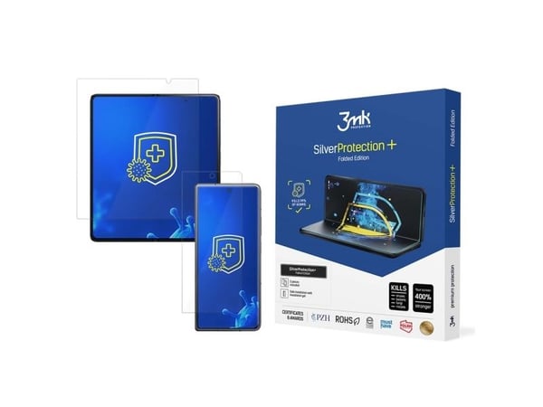3MK SilverProtect+ Sam Z Fold 5 Folded Edition antimikrobiell film våt installert