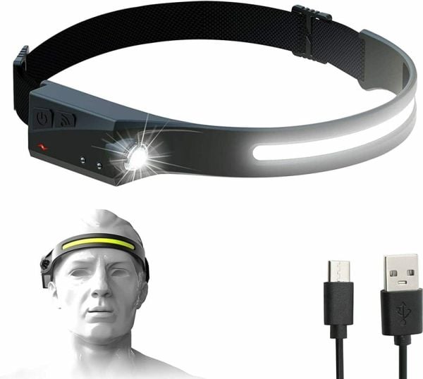 Pannelykt Hurtel med bevegelsessensor LED IPX4 USB-C 1200 mAh svart