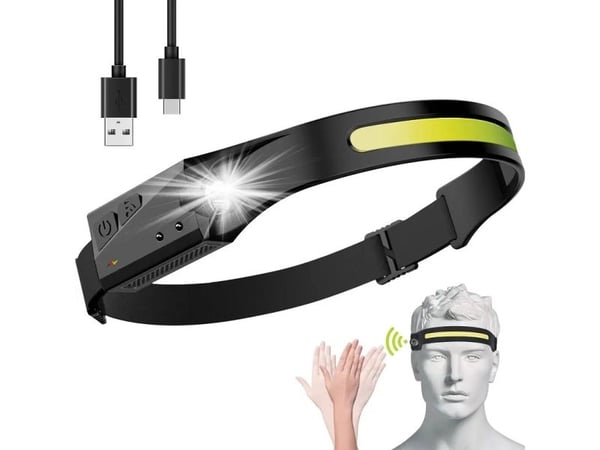 Pannelykt Hurtel med bevegelsessensor LED IPX4 USB-C 1200 mAh svart