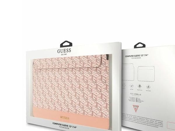 Guess GCube Stripes dataetui/PC-omslag til bærbar 14" (Rosa)