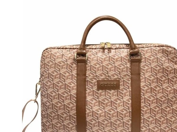 Guess bærbar veske 16" GCube Stripes beige (GUE002884)