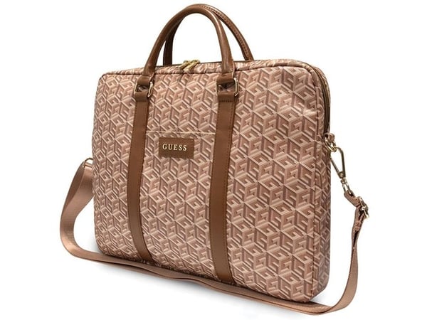 Guess bærbar veske 16" GCube Stripes beige (GUE002884)