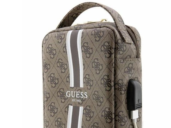 Guess laukku GUHBP4RPSW Organiser ruskea/ruskea 4G painetut raidat
