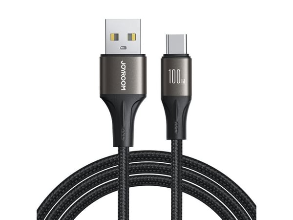 Joyroom Cable Light-Speed Series USB-A - USB-C rask overføring 100W 1,2m svart Kabel Light-Speed Series USB-A - USB-C hurtigoverføring 100W 1,2m svart