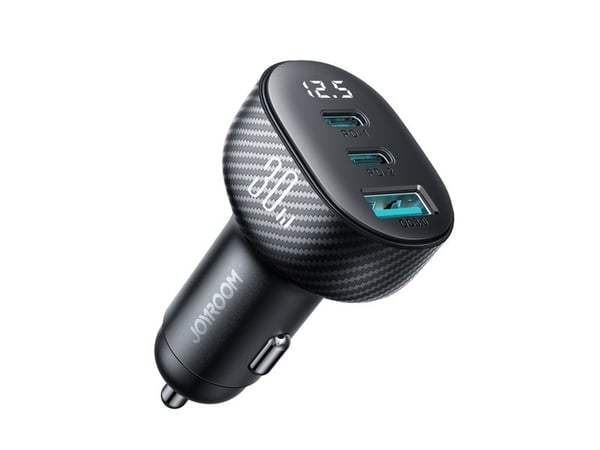 Joyroom billader Joyroom JR-CCD04 30W 2x USB-C/USB-A med skjerm - svart