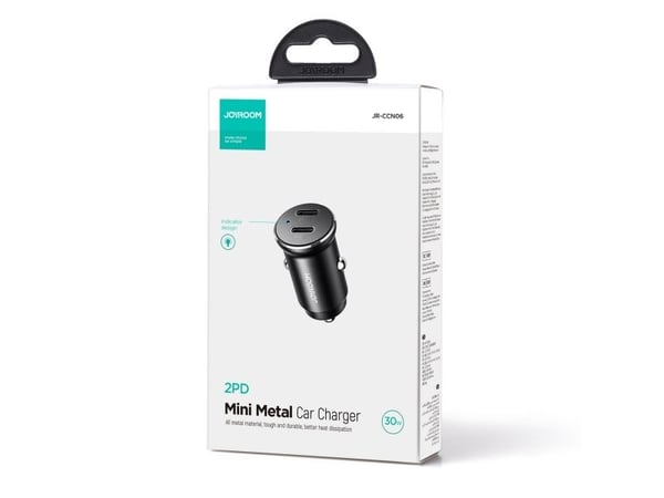 Joyroom JR-CCN06 30W 2x USB-C mini billader metall - svart