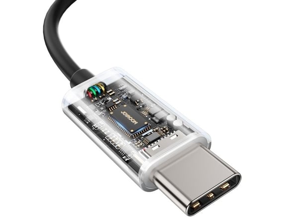 Joyroom TYPE-C Series JR-EC07 USB-C in-ear-hodetelefoner i metall - svart