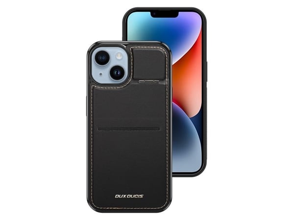 3-i-1 lommebokdeksel med stativ til iPhone 15 Plus MagSafe RFID-blokker Dux Ducis Rafi Mag - svart