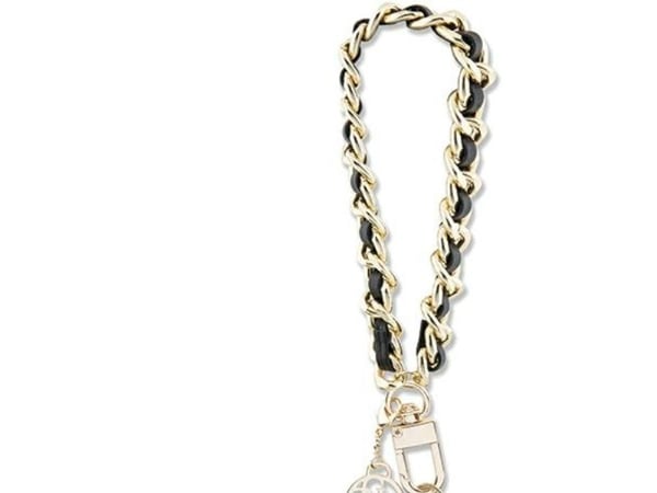 Guess GUOUCHSAMC4K Universalveske med håndleddsstropp - svart Saffiano-kjede 4G Charm