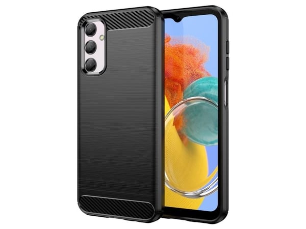 Fleksibelt karbonmønster-deksel til Samsung Galaxy M14 - svart
