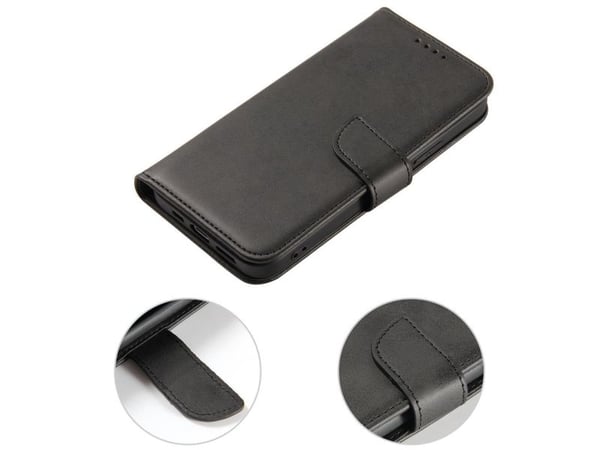 Magnetetui med klaff og lommebok til Samsung M14 - svart