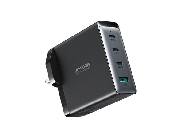 Veggladere Joyroom JR-TCG05UK 140W 5A 1x USB-A - 3x USB-C med USB-C-kabel UK svart