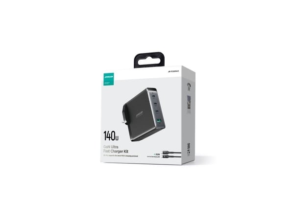 Veggladere Joyroom JR-TCG05UK 140W 5A 1x USB-A - 3x USB-C med USB-C-kabel UK svart