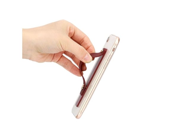 Hurtel selvklebende fingerholder til telefon med skyveknapp, rosa