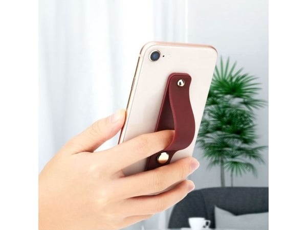 Hurtel selvklebende fingerholder til telefon med skyveknapp, rosa