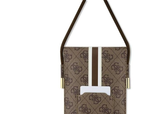 Guess 4G Stripes crossbody-veske til telefon (brun)