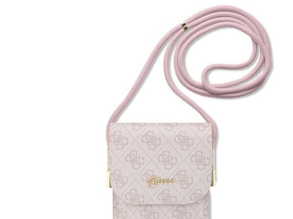 Case Guess PU 4G Metal Logo Script Phone Bag Pink