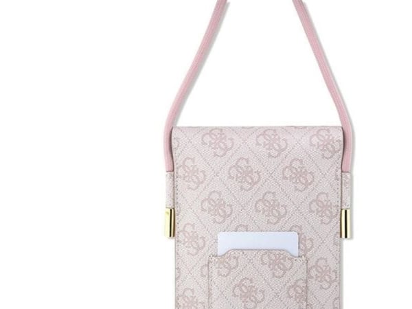 Case Guess PU 4G Metal Logo Script Phone Bag Pink
