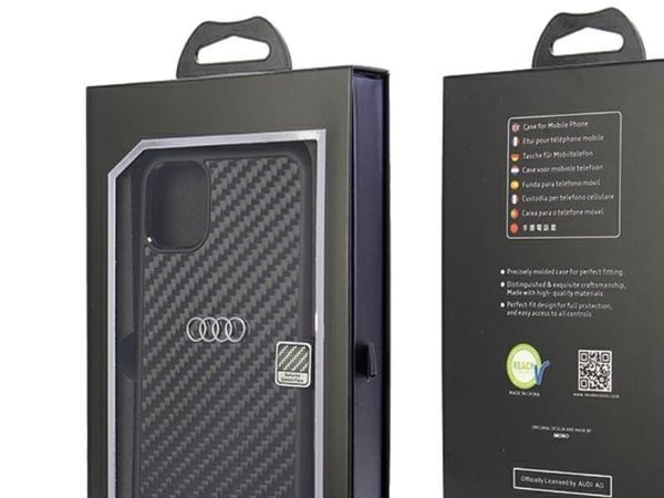 Audi karbonfiber harddeksel til iPhone 11 / Xr 6.1" - svart/sort AU-TPUPCIP11-R8/D2-BK