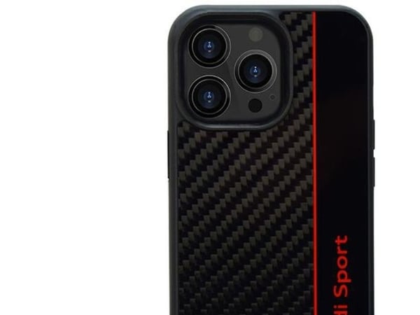 Audi karbonfiberstripe hardcase til iPhone 13 Pro Max 6,7" svart/svart AUS-TPUPCIP13PM-R8/D1-BK