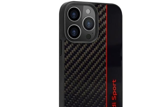 Audi karbonfiberstripe hardcase til iPhone 13 Pro Max 6,7" svart/svart AUS-TPUPCIP13PM-R8/D1-BK