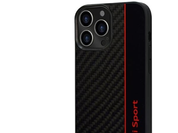 Audi karbonfiberstripe hardcase til iPhone 13 Pro Max 6,7" svart/svart AUS-TPUPCIP13PM-R8/D1-BK