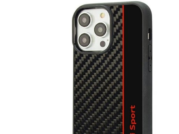 Audi carbon fiber Stripe hardcase til iPhone 14 Pro 6,1" - svart/svart AUS-TPUPCIP14P-R8/D1-BK
