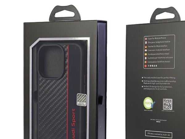 DefaultBrand Audi Carbon Fiber iPhone 14 Pro 6.1" black/black hardcase AUS-TPUPCIP14P-R8/D1-BK