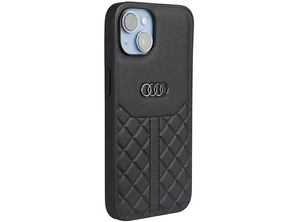 Audi ekte lær iPhone 14 6.1" svart/svart hardcase AU-TPUPPCIP14-Q8/D1-BK