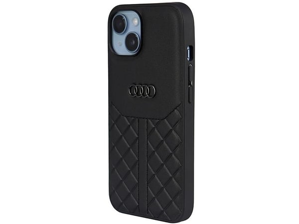 Audi ekte lær iPhone 14 6.1" svart/svart hardcase AU-TPUPPCIP14-Q8/D1-BK
