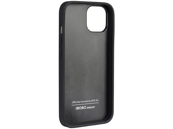 Audi ekte lær iPhone 14 6.1" svart/svart hardcase AU-TPUPPCIP14-Q8/D1-BK
