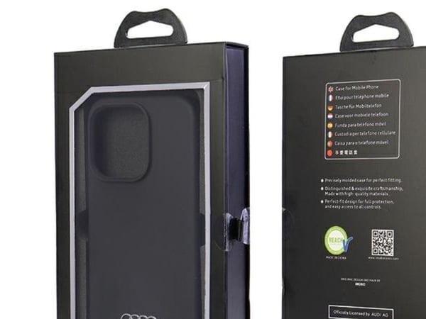 Audi Silicone Case iPhone 14 Pro 6.1" black/black hardcase AU-LSRIP14P-Q3/D1-BK