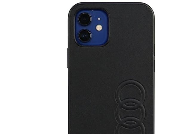 Audi kunstlær iPhone 12/12 Pro 6,1\" svart/svart hardt etui AU-TPUPCIP12P-TT/D1-BK