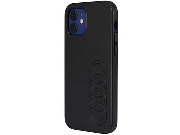 Audi kunstlær iPhone 12/12 Pro 6,1\" svart/svart hardt etui AU-TPUPCIP12P-TT/D1-BK