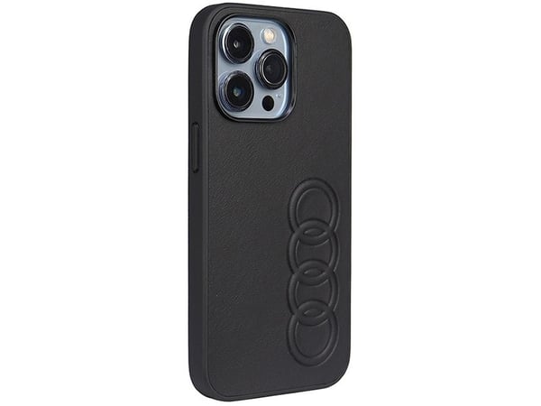 Audi syntetisk lær hardcase for iPhone 13 Pro / 13 6.1" - svart/svart AU-TPUPCIP13P-TT/D1-BK