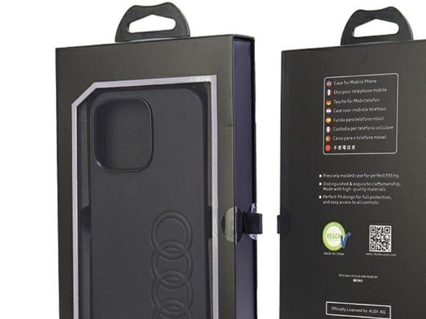 Audi syntetisk lær hardcase for iPhone 13 Pro / 13 6.1" - svart/svart AU-TPUPCIP13P-TT/D1-BK
