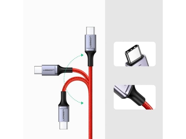 Hurtel Ugreen US294 USB-C - USB-C 3A 480Mb/s kabel 1m - röd
