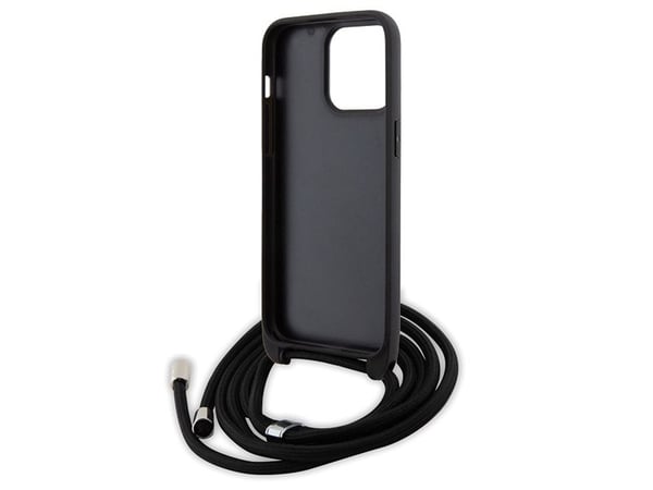 Karl Lagerfeld KLHCP15XSASKNPSK iPhone 15 Pro Max 6,7" hardcase svart/svart Crossbody Saffiano Monogram Metal Pin Karl & Choupette