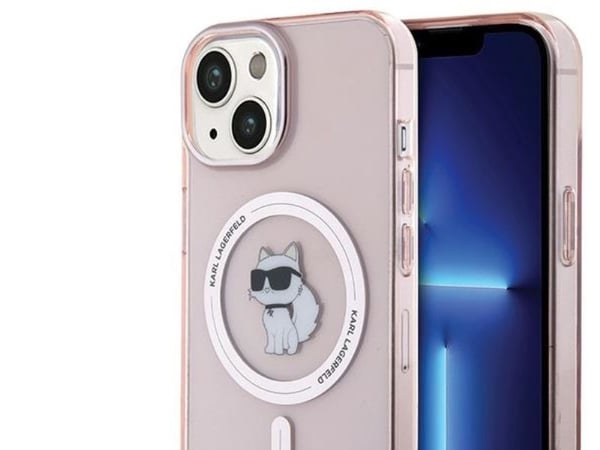 Karl Lagerfeld IML Choupette MagSafe-skal för iPhone 15 - rosa