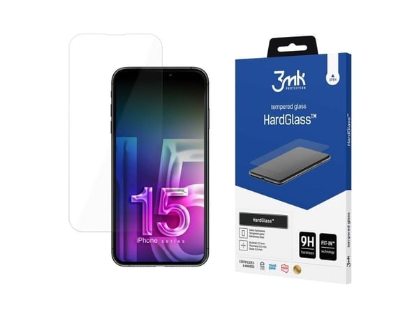 3mk HardGlass - Skjermbeskyttelse for mobiltelefon - 2.5D - glass - for Apple iPhone 15 Pro Max