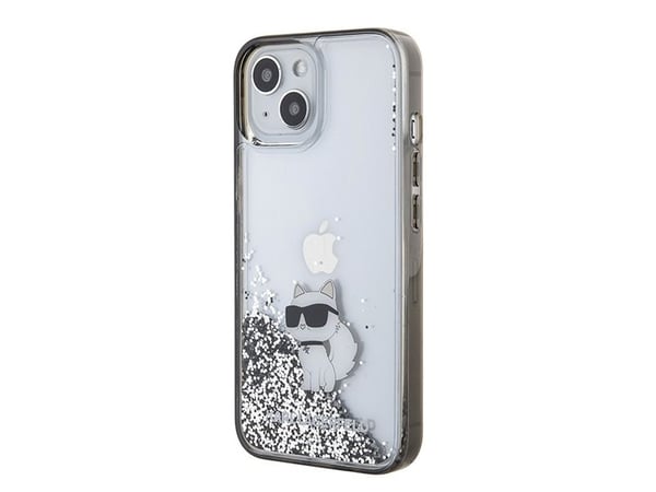 Karl Lagerfeld Liquid Glitter Choupette-etuietui til iPhone 15 - transparent