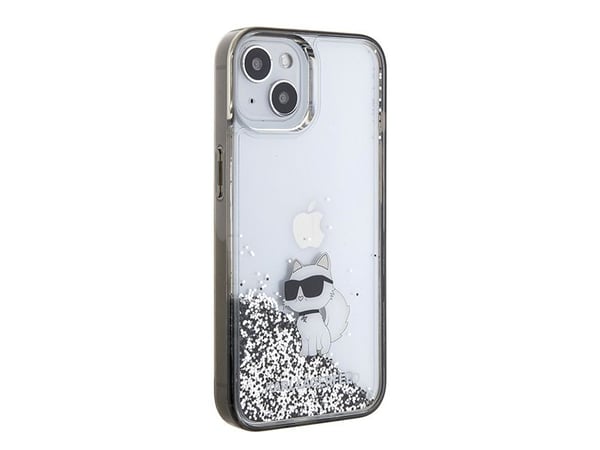 Karl Lagerfeld Liquid Glitter Choupette-etuietui til iPhone 15 - transparent