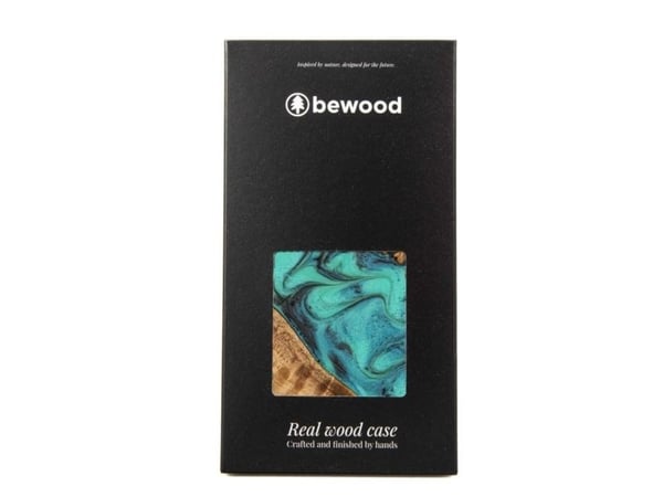 BeWood Etui z drewna i żywicy på iPhone 15 Plus Bewood Unique Turquoise - turkusowo-sort